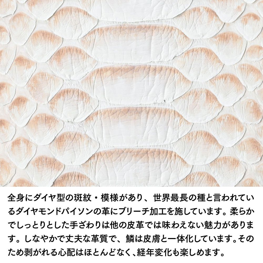 ズー 長財布 ブリーチパイソン がま口 長財布 ホワイト | 帽子通販 時