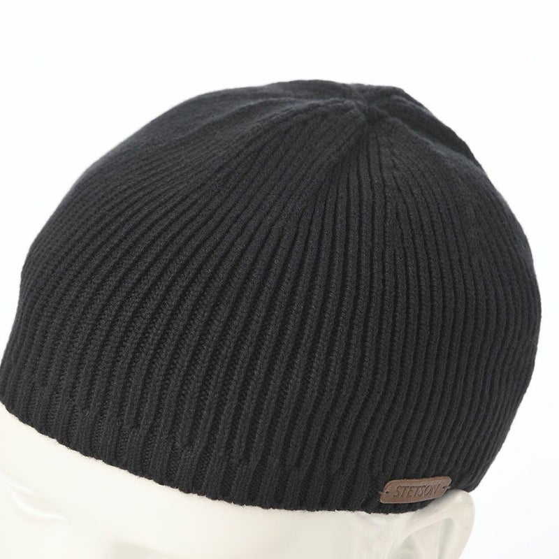 ステットソンのニット帽 CASHMERE COTTON KNIT WATCH（カシミア コットン ニットワッチ） SE838 ブラック