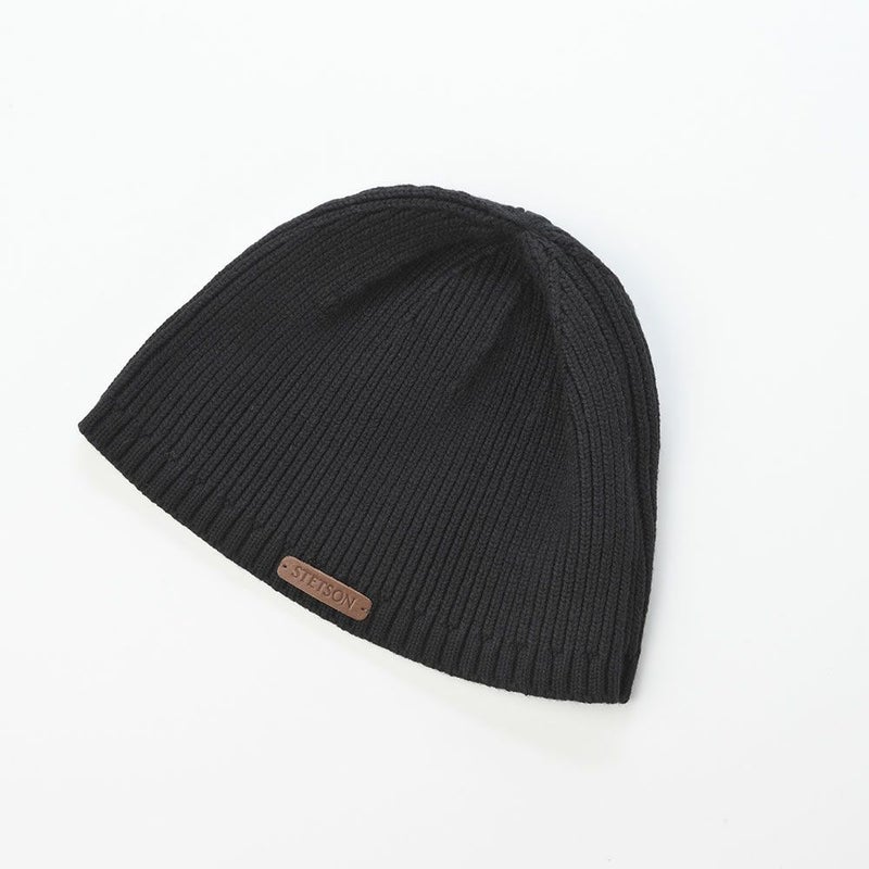 ステットソンのニット帽 CASHMERE COTTON KNIT WATCH（カシミア コットン ニットワッチ） SE838 ブラック