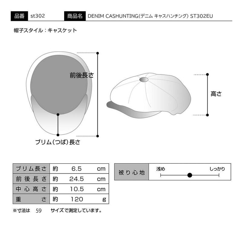 ステットソンのハンチング DENIM CASHUNTING（デニム キャスハンチング） ST302EU ネイビー
