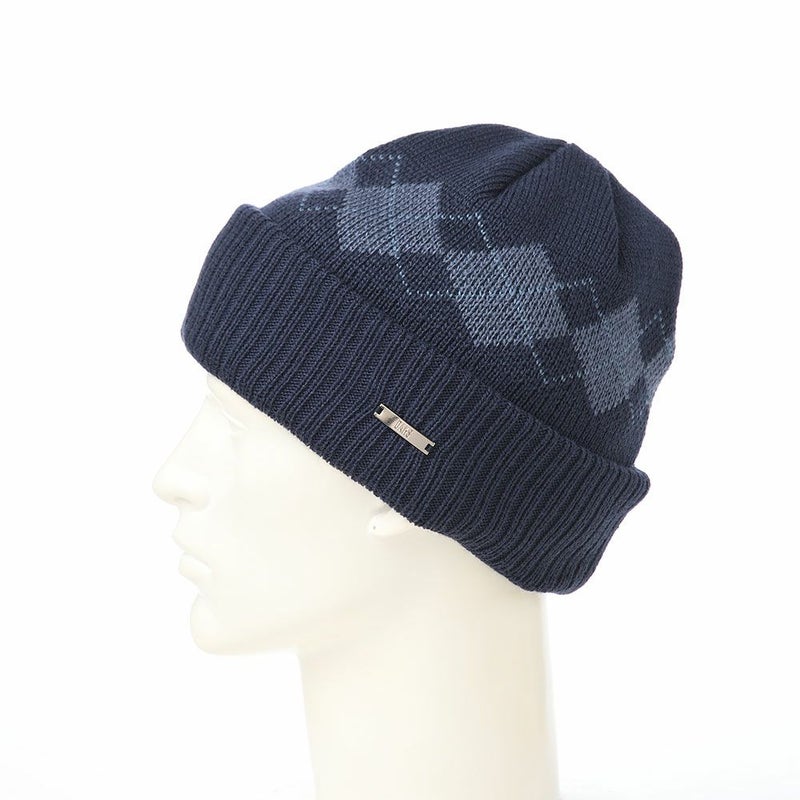 ダックスのニット帽 Knit Watch Argyle（ニットワッチ アーガイル） D2049 ネイビー