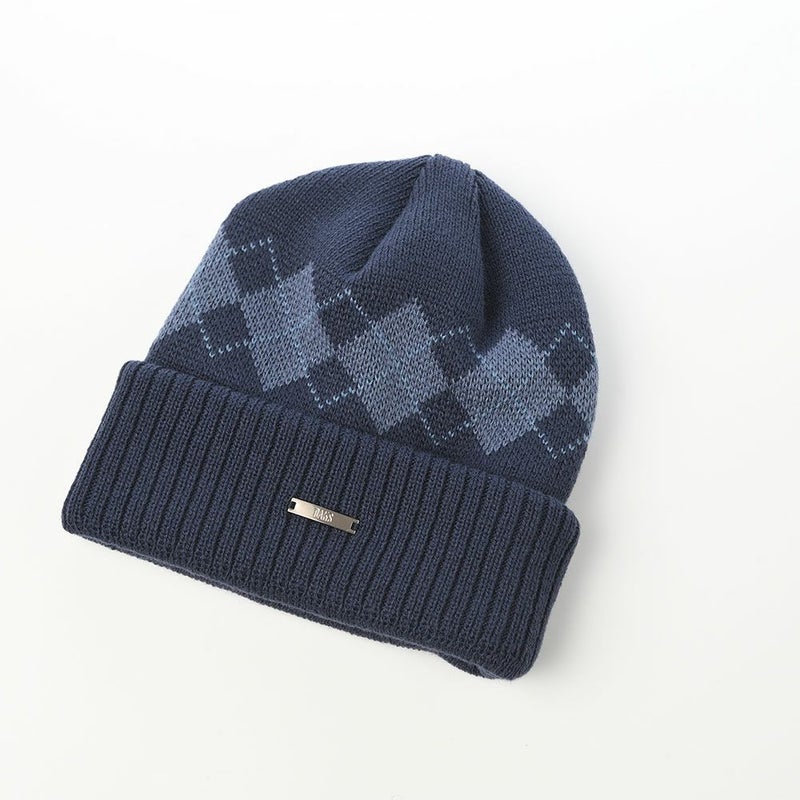 ダックスのニット帽 Knit Watch Argyle（ニットワッチ アーガイル） D2049 ネイビー