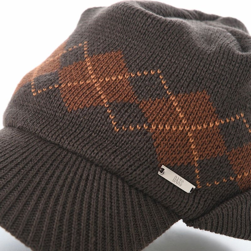 ダックスのニット帽 Knit Cap Argyle（ニットキャップ アーガイル） D2050 ブラウン