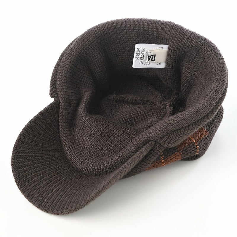 ダックスのニット帽 Knit Cap Argyle（ニットキャップ アーガイル） D2050 ブラウン