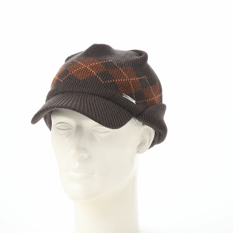 ダックスのニット帽 Knit Cap Argyle（ニットキャップ アーガイル） D2050 ブラウン