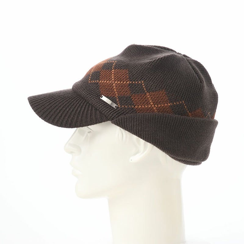 ダックスのニット帽 Knit Cap Argyle（ニットキャップ アーガイル） D2050 ブラウン