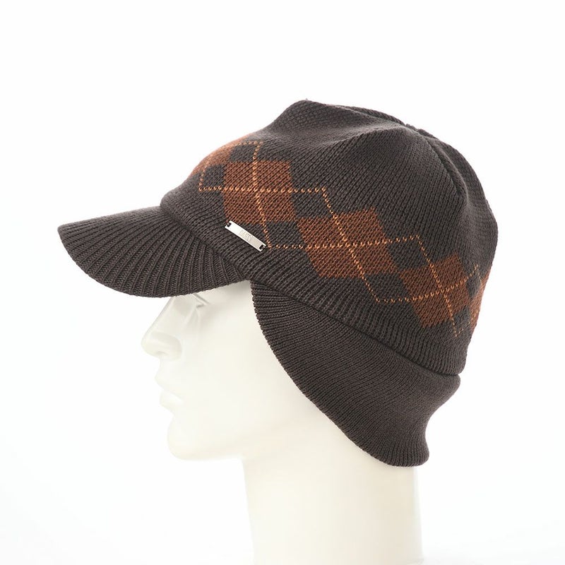ダックスのニット帽 Knit Cap Argyle（ニットキャップ アーガイル） D2050 ブラウン