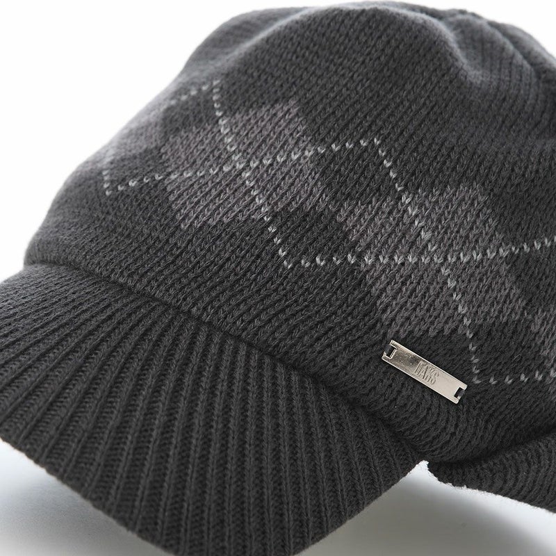 ダックスのニット帽 Knit Cap Argyle（ニットキャップ アーガイル） D2050 チャコール