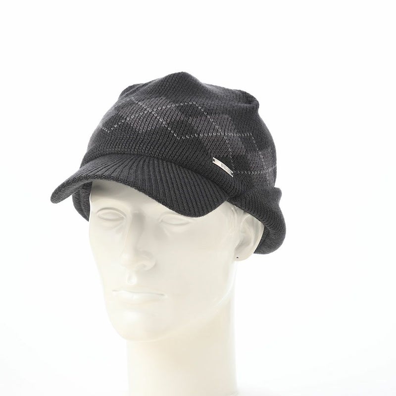 ダックスのニット帽 Knit Cap Argyle（ニットキャップ アーガイル） D2050 チャコール