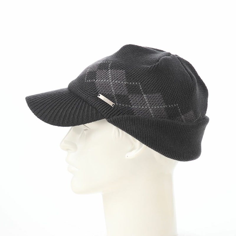 ダックスのニット帽 Knit Cap Argyle（ニットキャップ アーガイル） D2050 チャコール