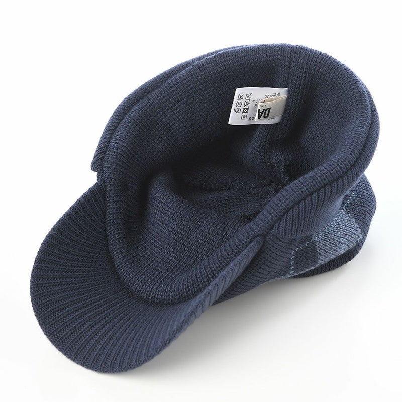 ダックスのニット帽 Knit Cap Argyle（ニットキャップ アーガイル） D2050 ネイビー