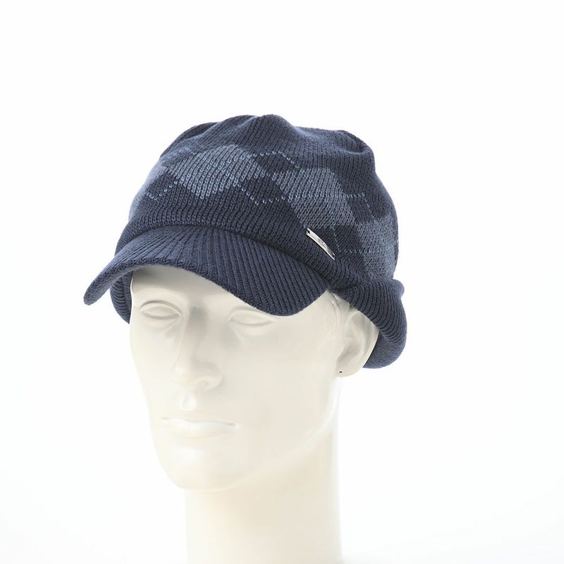 ダックスのニット帽 Knit Cap Argyle（ニットキャップ アーガイル） D2050 ネイビー