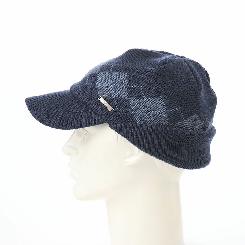 ダックスのニット帽 Knit Cap Argyle（ニットキャップ アーガイル） D2050 ネイビー