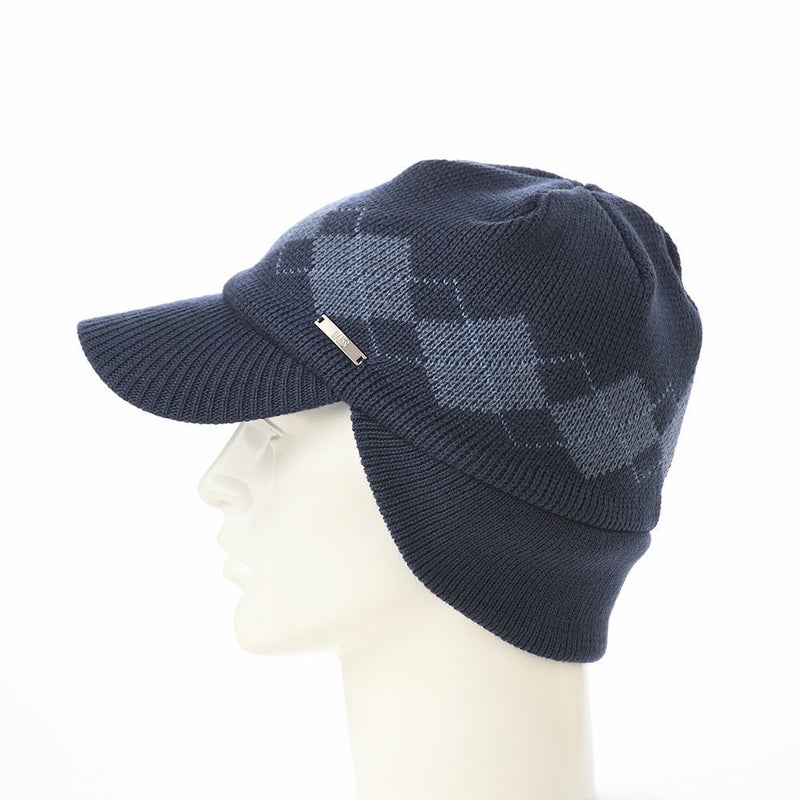 ダックスのニット帽 Knit Cap Argyle（ニットキャップ アーガイル） D2050 ネイビー