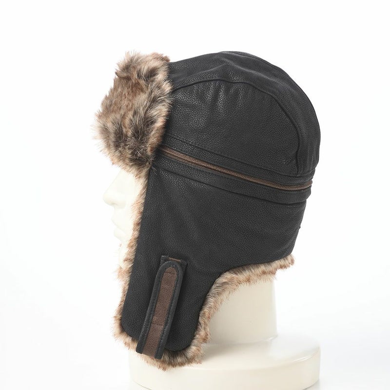ステットソンの飛行帽 NUBACK LEATHRE BOMBER CAP（ヌバックレザー ボンバーキャップ） ST244 ブラック