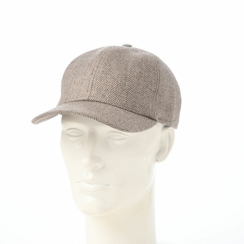 ボルサリーノのキャップ Baseball Cap Hiker RS Herringbone（ベースボールキャップ ハイカー RS ヘリンボーン） B95174 ベージュ