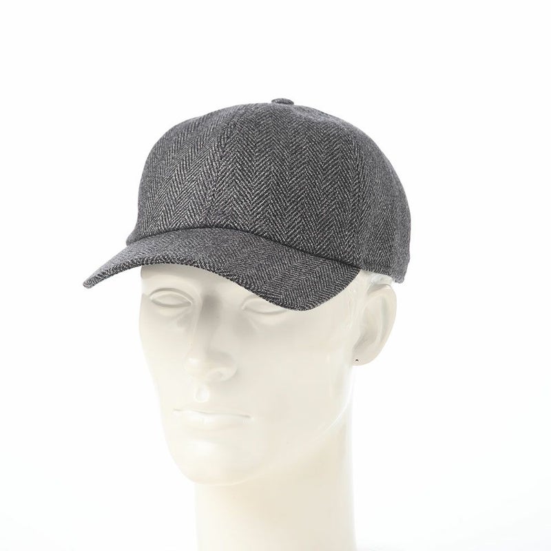 ボルサリーノのキャップ Baseball Cap Hiker RS Herringbone（ベースボールキャップ ハイカー RS ヘリンボーン） B95174 ブラック