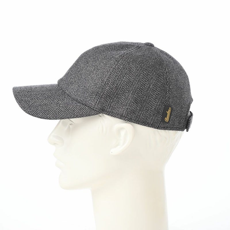 ボルサリーノのキャップ Baseball Cap Hiker RS Herringbone（ベースボールキャップ ハイカー RS ヘリンボーン） B95174 ブラック