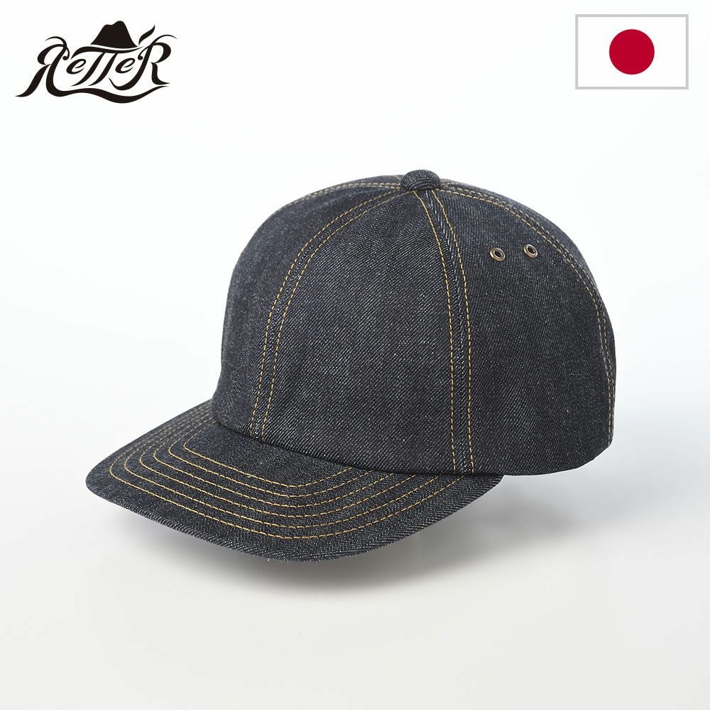 レッター キャップ 赤耳デニムキャップ インディゴ | 帽子通販 時谷堂