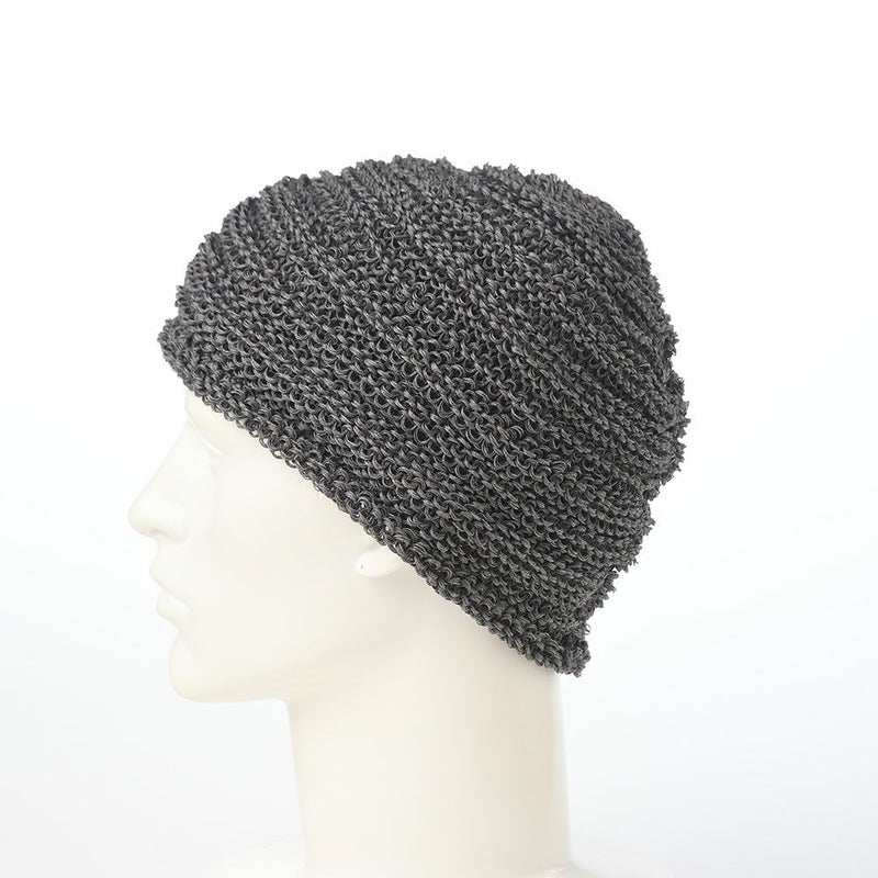 レッターのニット帽 Straw Yarn Stepped（ストローヤーン ステップド） グレー