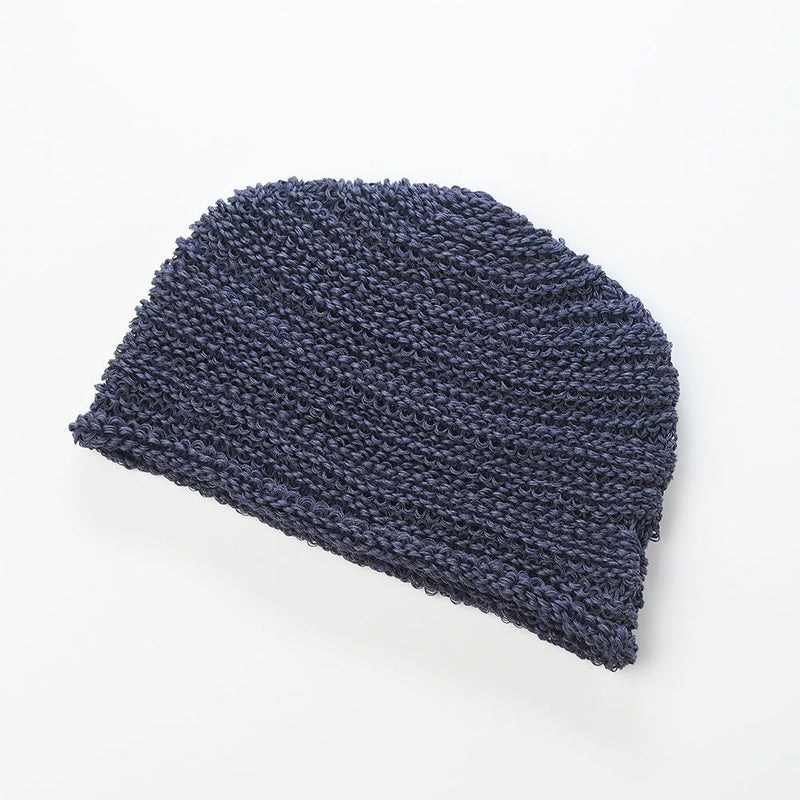 レッターのニット帽 Straw Yarn Stepped（ストローヤーン ステップド） インディゴ