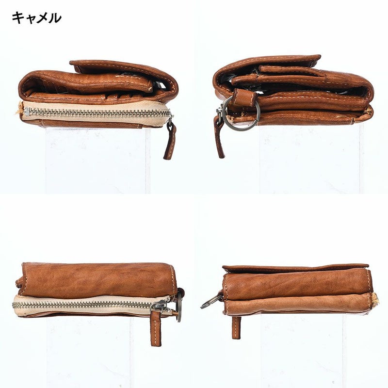 リアルマインドの二つ折り財布 FORO（フォロ） 馬革 製品染め 折り財布 キャメル