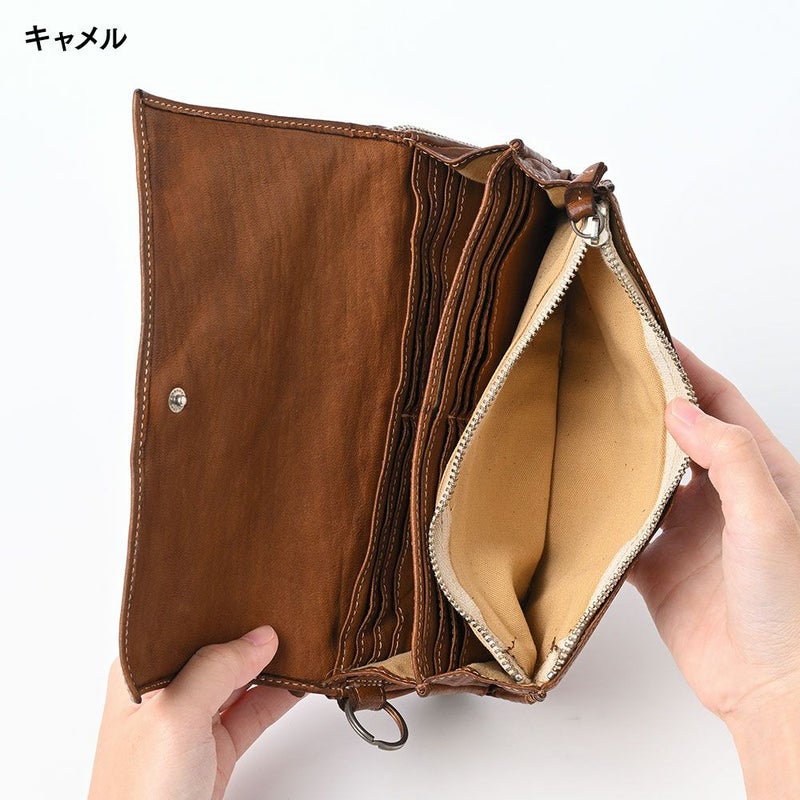 リアルマインドの長財布 FORO（フォロ） 馬革 製品染め 長財布 ブラック