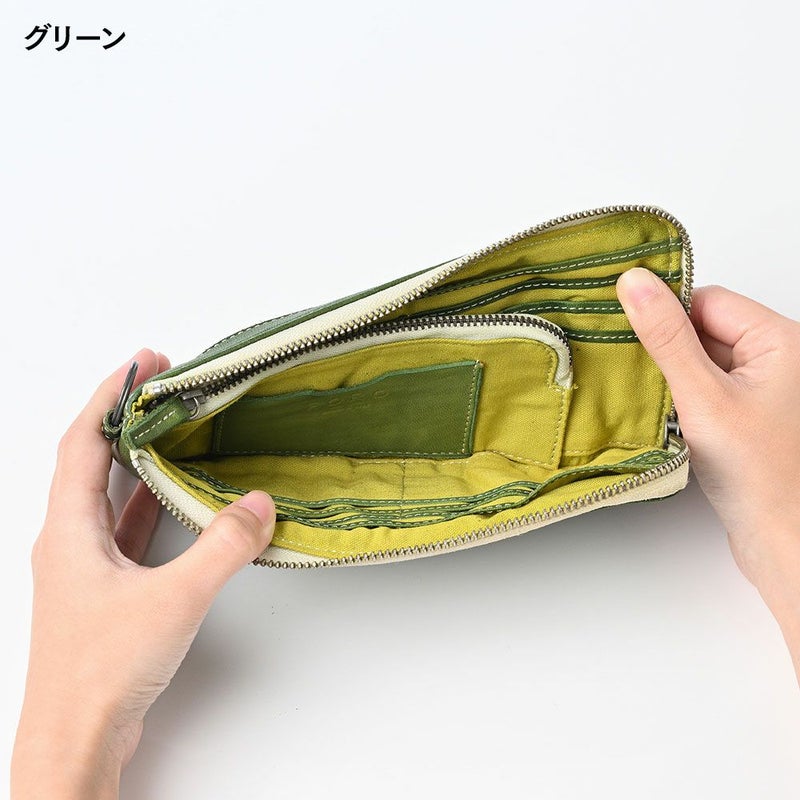 リアルマインドの長財布 FORO（フォロ） 馬革 製品染め L字ファスナー長財布 ブラック