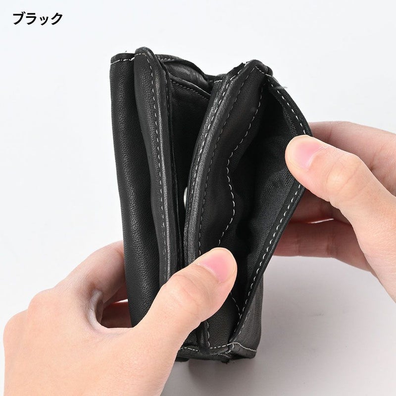 リアルマインドの二つ折り財布 FORO（フォロ） 馬革 製品染め ボックス型小銭入れ付き折財布 ブルー