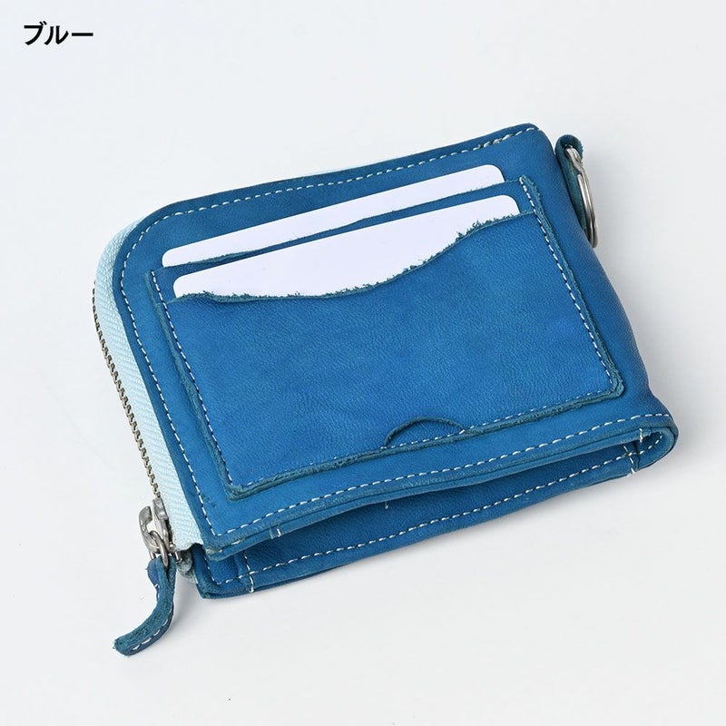 リアルマインドの二つ折り財布 FORO（フォロ） 馬革 製品染め L字ファスナー折財布 ブラック