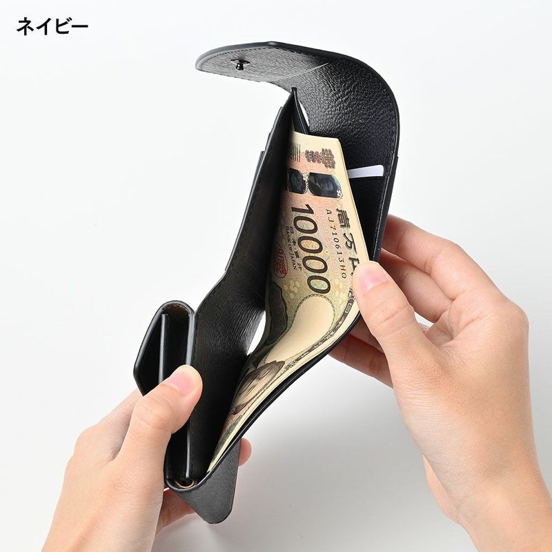 ルイキの三つ折り財布 tanto 三つ折り財布 ブルーネイビー