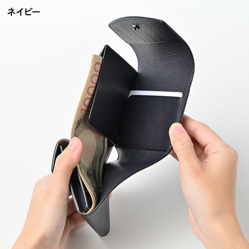 ルイキの三つ折り財布 tanto 三つ折り財布 ブルーネイビー