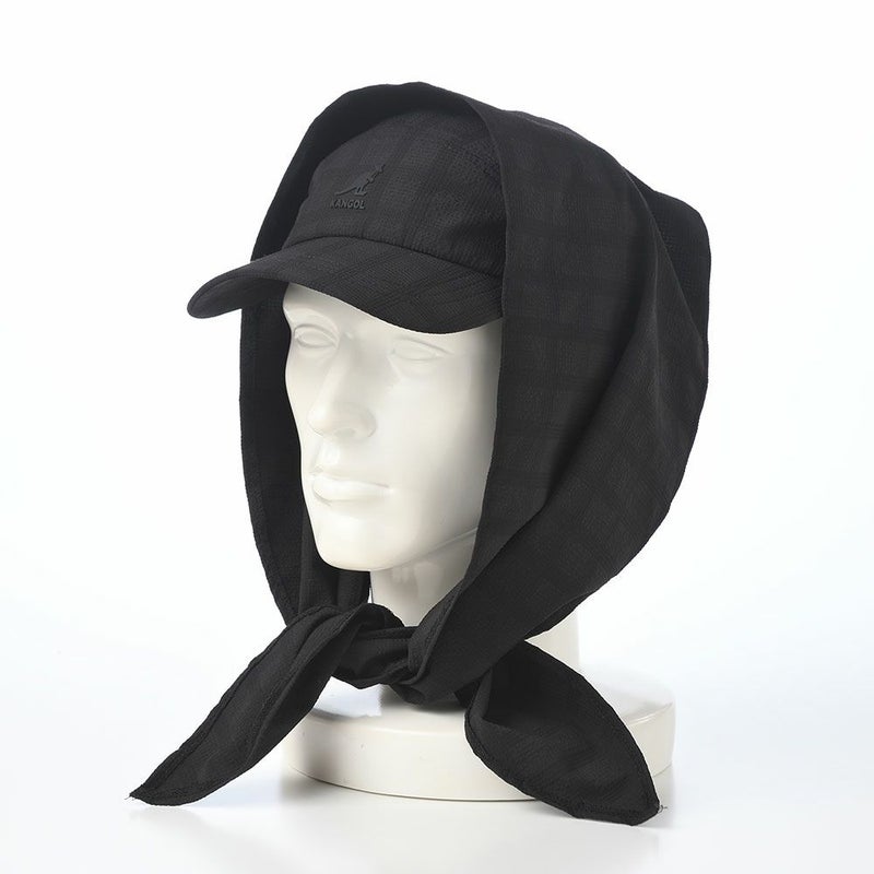 カンゴールのキャップ SEERSUCKER DRAPE 5-PANEL（シアサッカー ドレープ 5パネル） ブラック