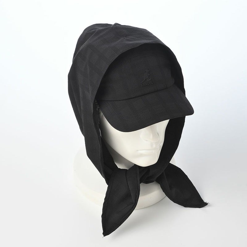 カンゴールのキャップ SEERSUCKER DRAPE 5-PANEL（シアサッカー ドレープ 5パネル） ブラック