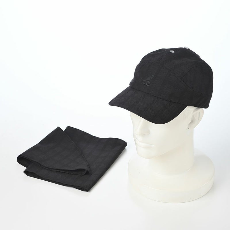 カンゴールのキャップ SEERSUCKER DRAPE 5-PANEL（シアサッカー ドレープ 5パネル） ブラック