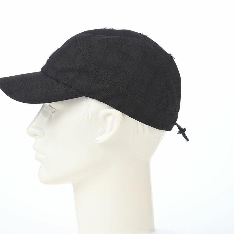 カンゴールのキャップ SEERSUCKER DRAPE 5-PANEL（シアサッカー ドレープ 5パネル） ブラック