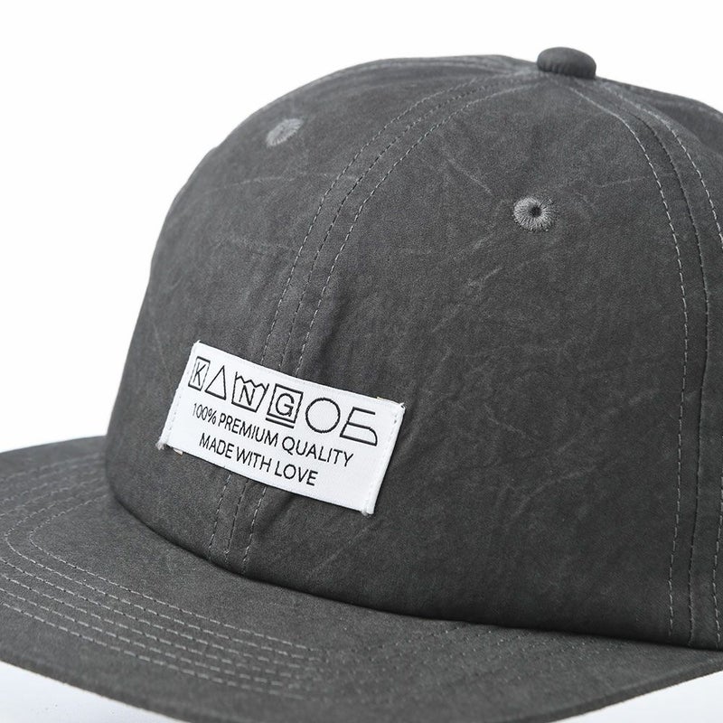 カンゴールのキャップ CARE LABEL BASEBALL CAP（ケアラベル ベースボールキャップ） ブラック