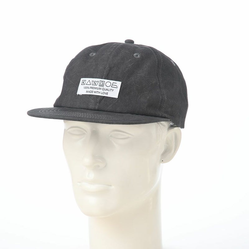 カンゴールのキャップ CARE LABEL BASEBALL CAP（ケアラベル ベースボールキャップ） ブラック