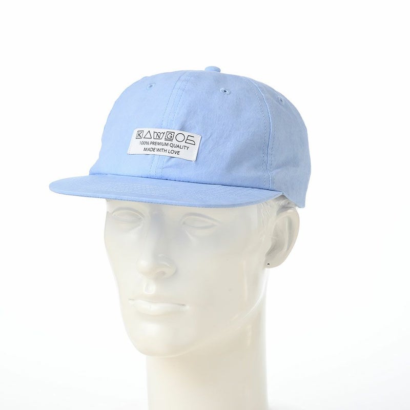 カンゴールのキャップ CARE LABEL BASEBALL CAP（ケアラベル ベースボールキャップ） ライトブルー