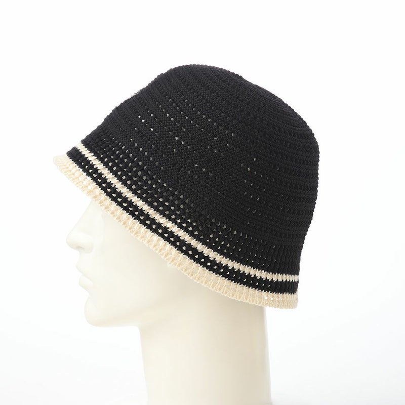 カンゴールのバケットハット KNIT CROCHET（ニット クロシェ） ブラック