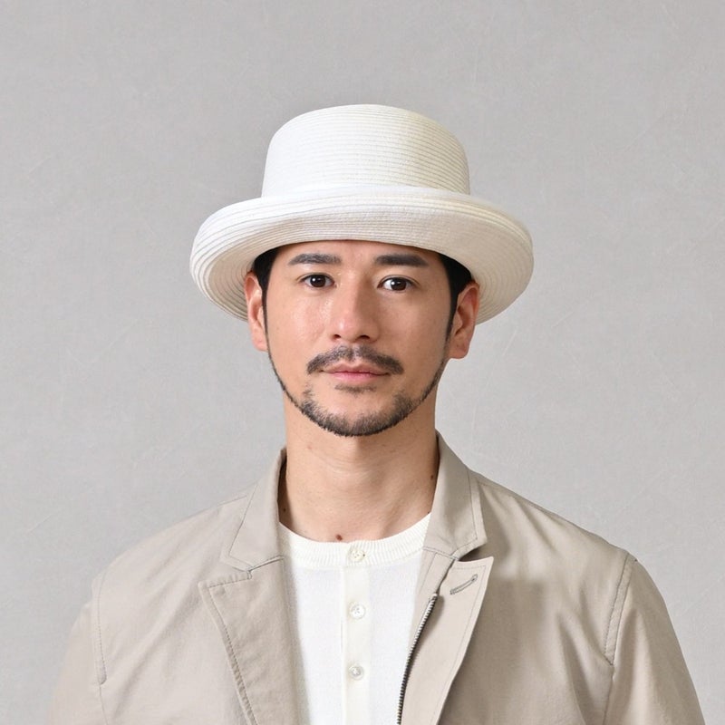 ビガリのブレードハット KANYE（カニエ） ホワイトリボン