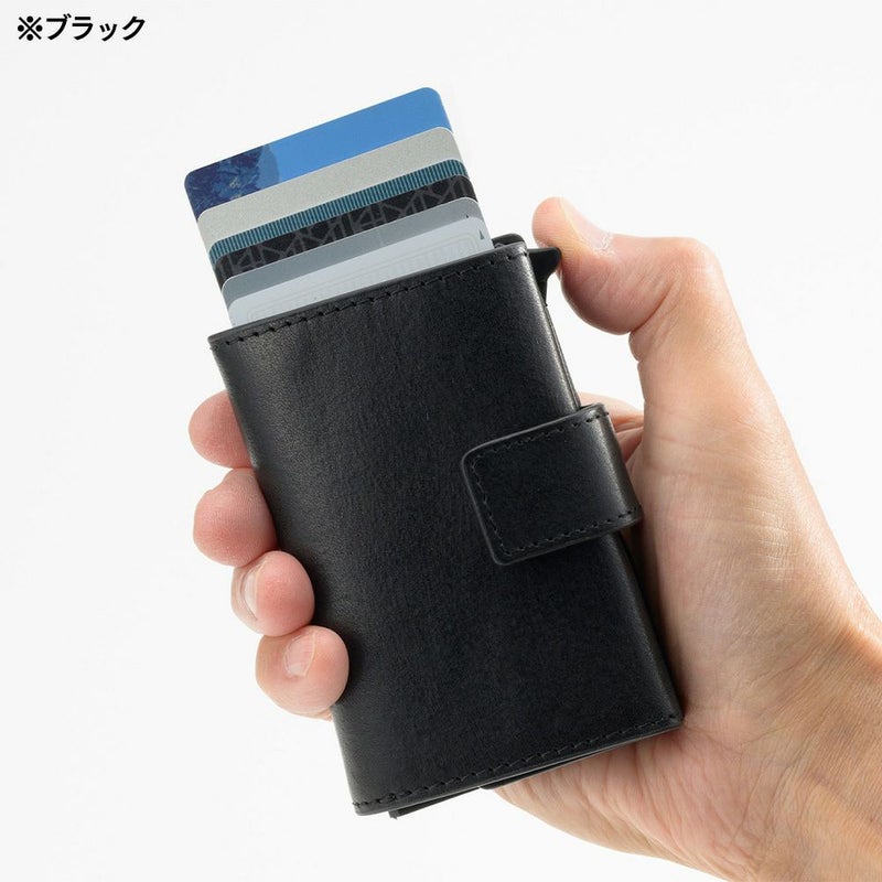 ミラグロの三つ折り財布 イタリアンレザー スライドカードウォレット  CA-MB-681 ネイビー