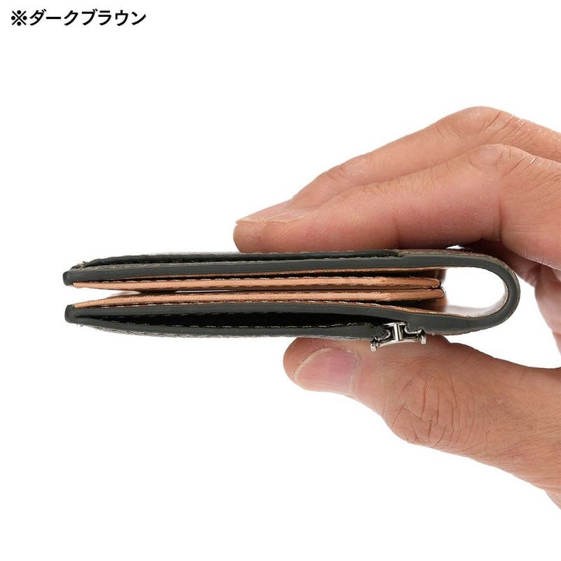 ミラグロの二つ折り財布 英国C. F. Stead社製レザー スリムウォレット  CA-W-636 ダークグリーン
