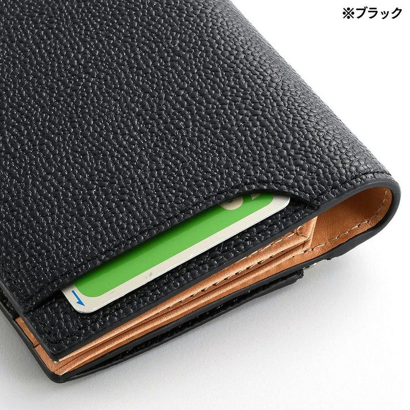 ミラグロの二つ折り財布 英国C. F. Stead社製レザー スリムウォレット  CA-W-636 ダークグリーン