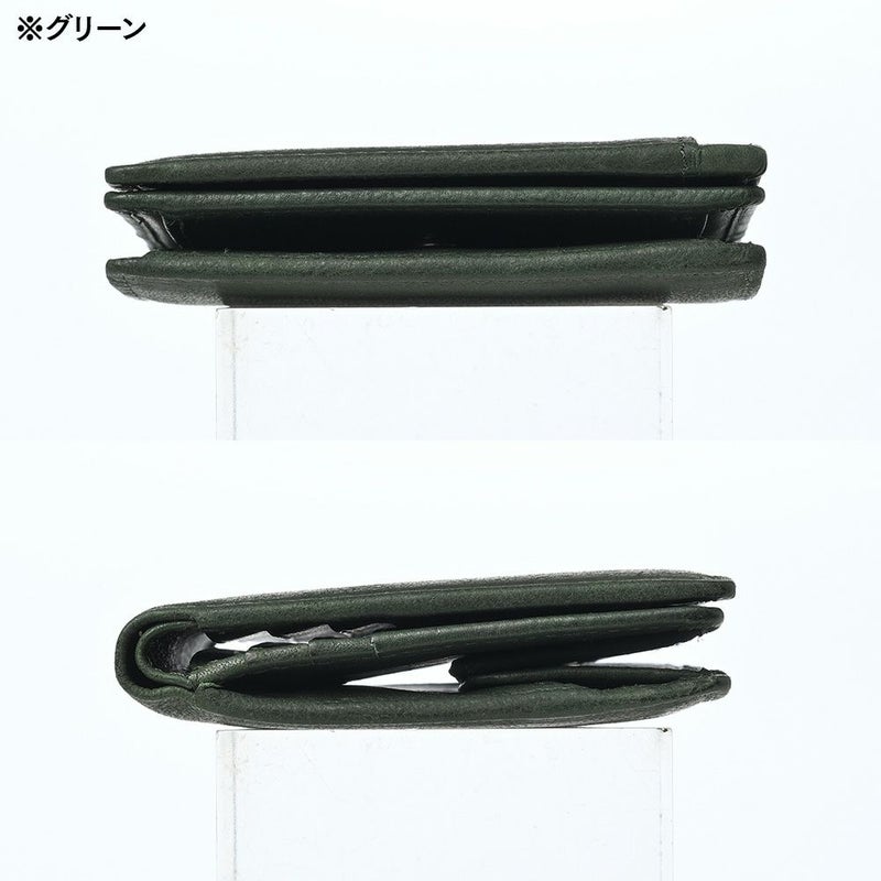 ミラグロの二つ折り財布 牛革ソフトミリング マネースルーウォレット  SL-M-1473 ダークブラウン