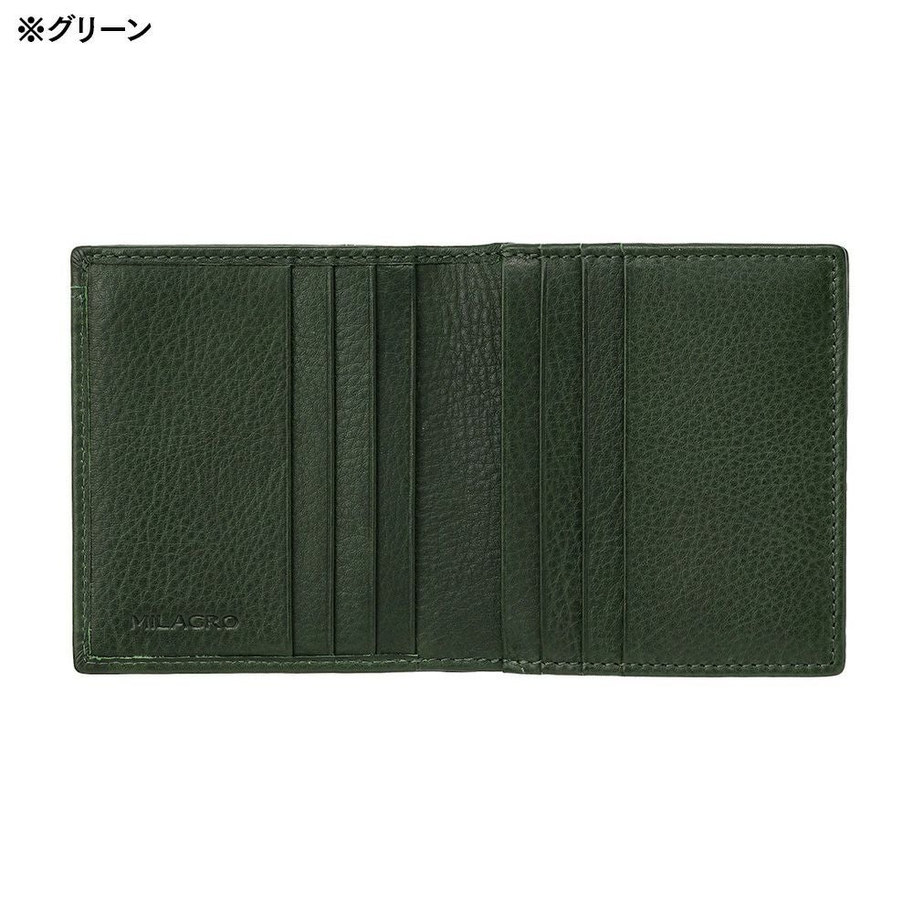 ミラグロ 二つ折り財布 牛革ソフトミリング マネースルーウォレット SL