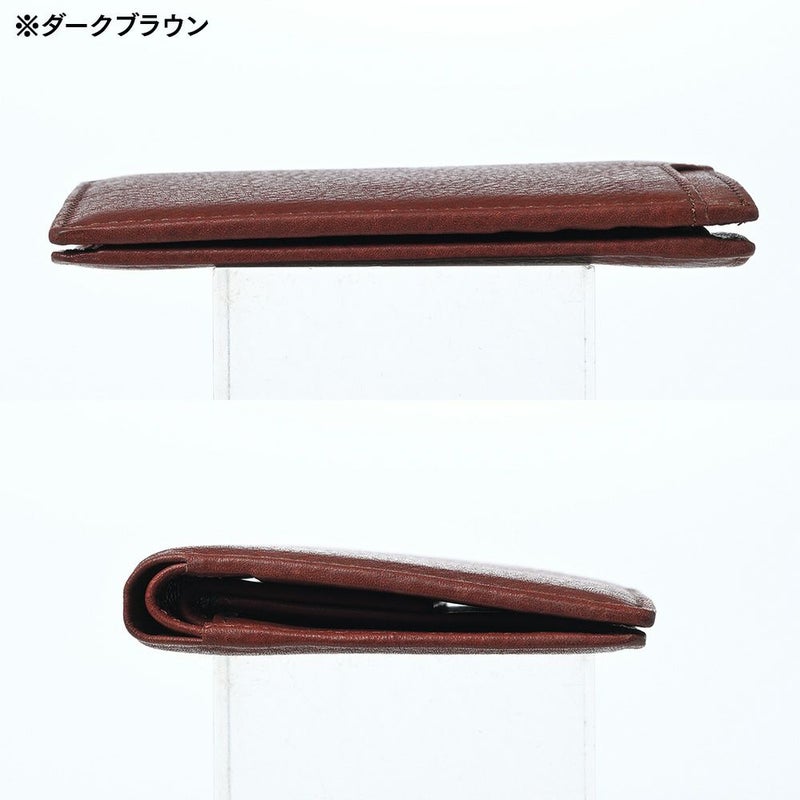 ミラグロの二つ折り財布 牛革ソフトミリング 縦型コンパクト 二つ折り財布  SL-M-1448 ダークブラウン