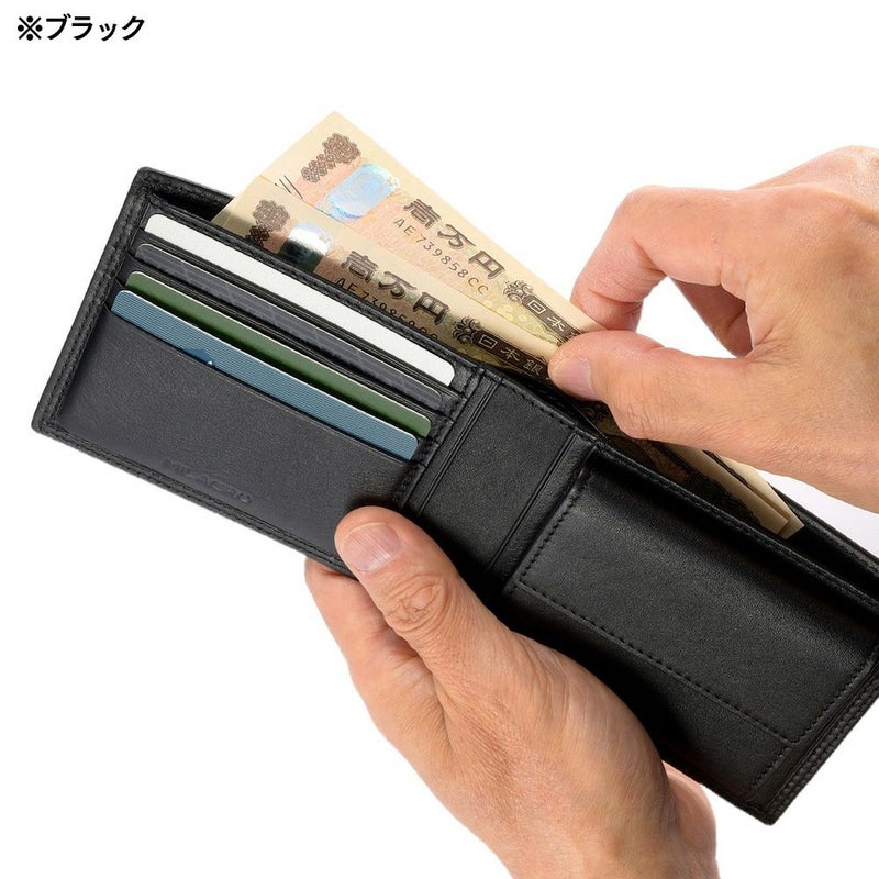 ミラグロの二つ折り財布 牛革キップレザー ダブルステッチ 二つ折り財布  SL-CD-3046 ライトブラウン