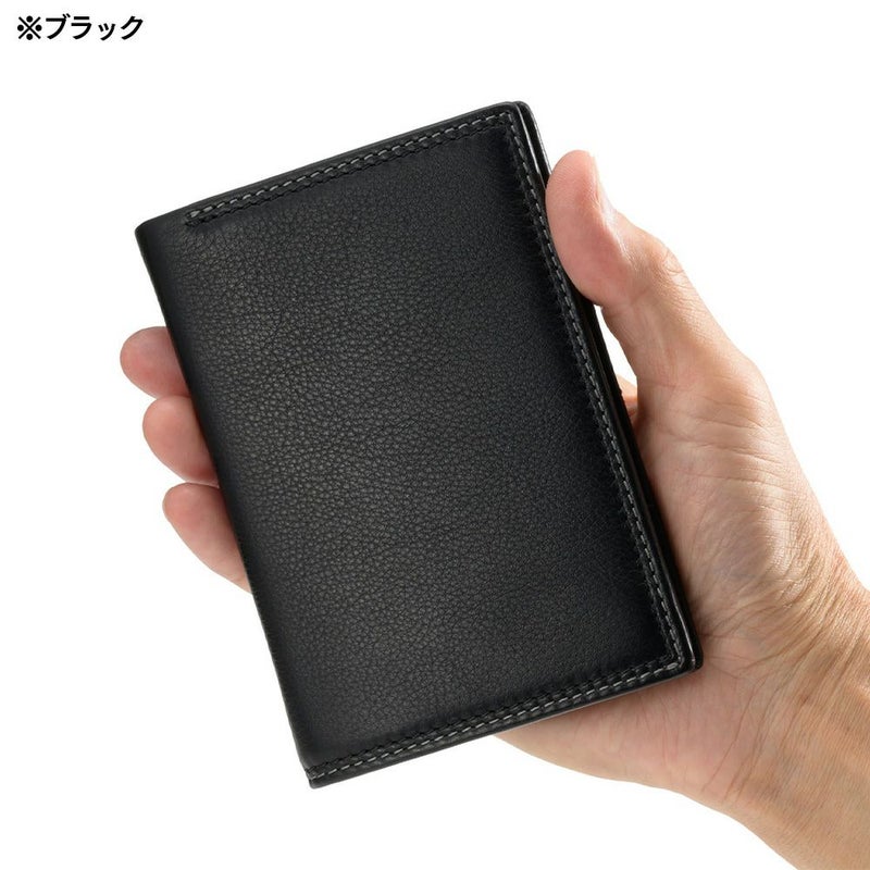 ミラグロの二つ折り財布 牛革キップレザー ダブルステッチ縦型 二つ折り財布  SL-CD-1465 ライトブラウン