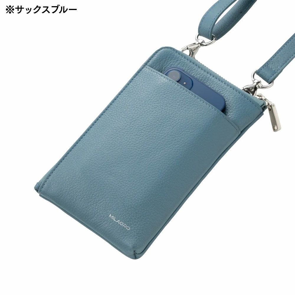 ミラグロ ショルダー財布 シュリンクレザー 携帯ウォレット SL-SH-2686